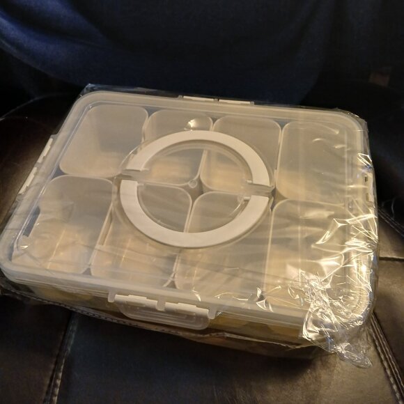 8 + 1 Compartment Food, Fridge, Craft, Office Organizer w/ Handle & Container - Picture 2 of 11